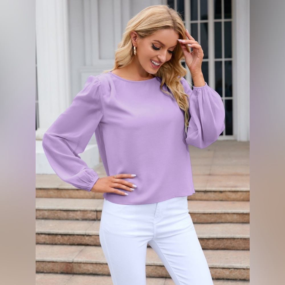 Classic Charm Long Balloon Sleeve Blouses